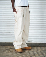 Off White Denim with Key Charm